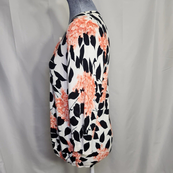 Talbots Cardigan Womens PL Floral Button Sweater Casual Workwear Cotton Blend - Picture 8 of 12